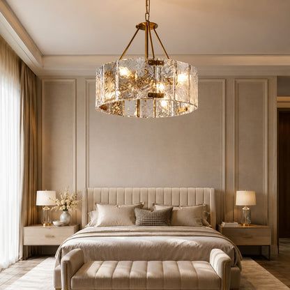 Copper Frame Chandelier Adjustable Hanging LED Light