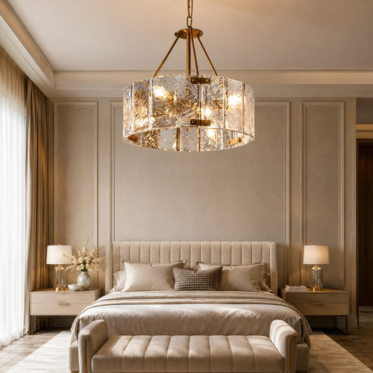 Copper Frame Chandelier Adjustable Hanging LED Light