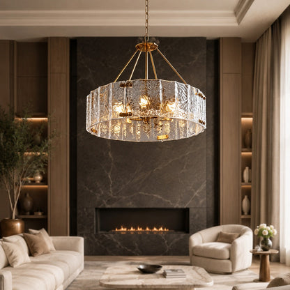 Copper Frame Chandelier Adjustable Hanging LED Light