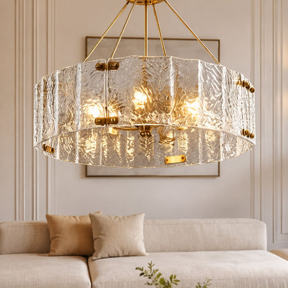 Copper Frame Chandelier Adjustable Hanging LED Light