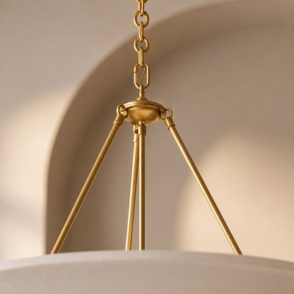 Vintage French Copper White Plaster Chandelier LED