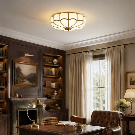 Flower Glass LED Flush Mount Ceiling Light Adjustable Elegant
