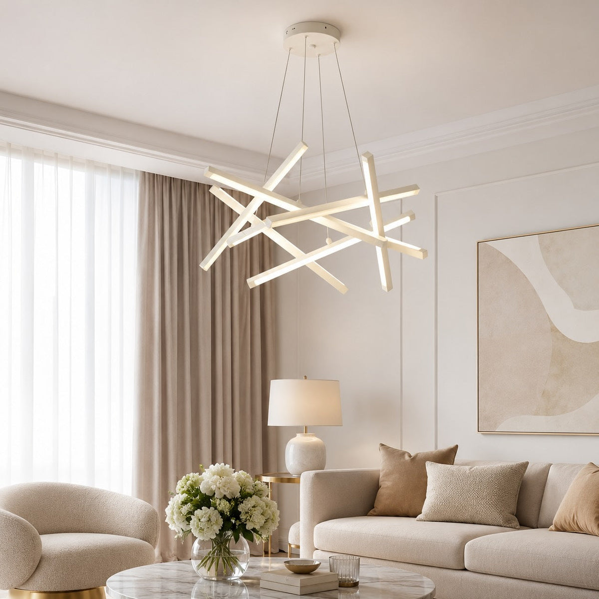 Geometric Acrylic Ceiling Light LED Adjustable Colour Temp