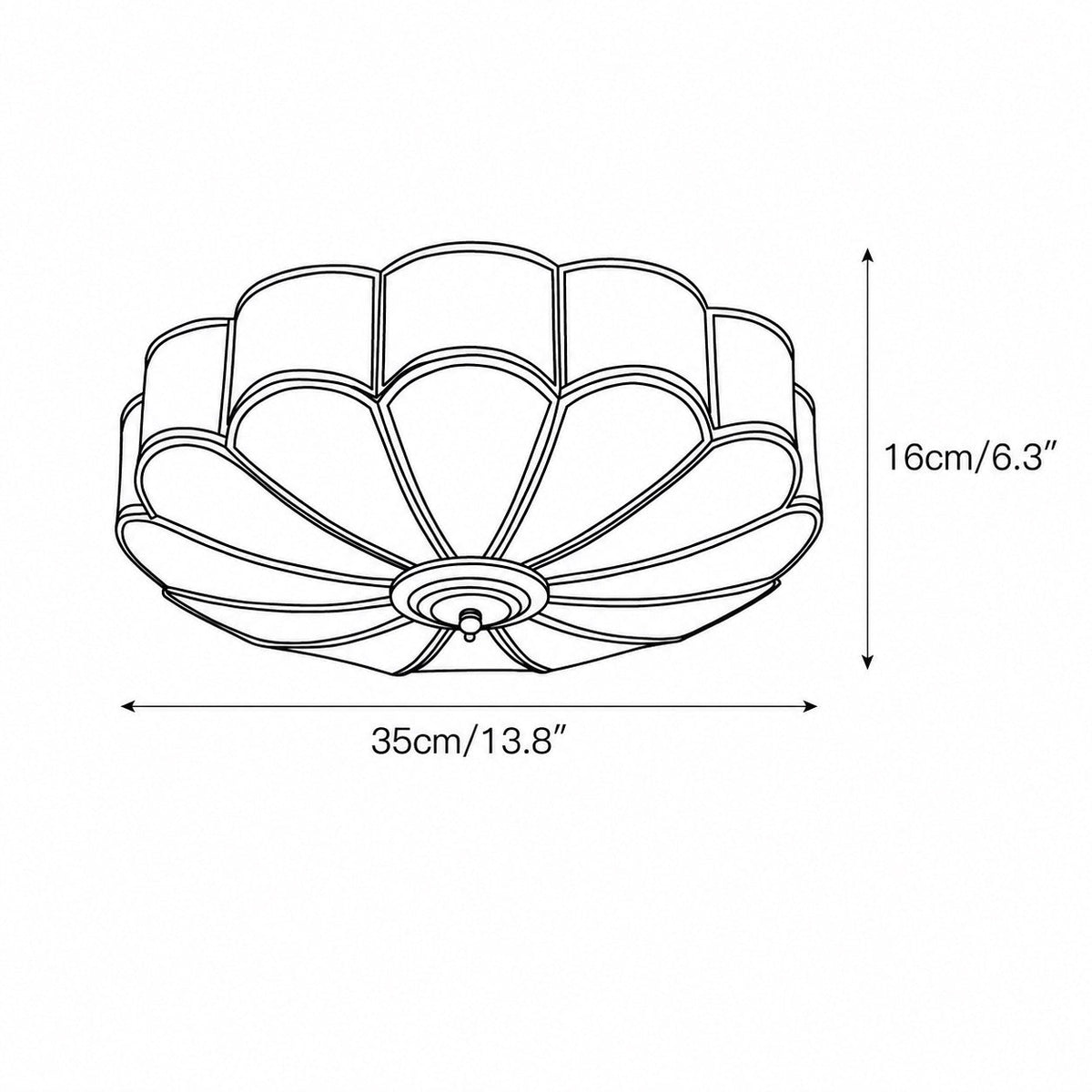 Flower Glass LED Flush Mount Ceiling Light Adjustable Elegant