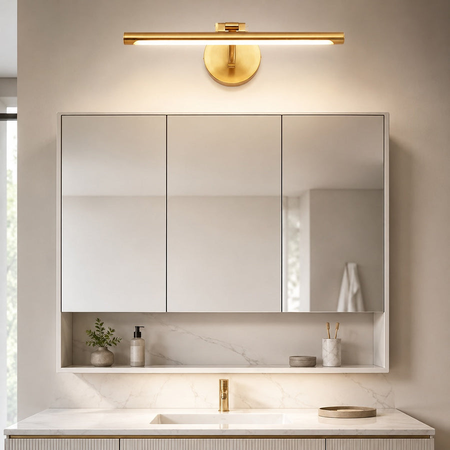 Copper & Acrylic LED Vanity Wall Sconce 40–70cm Mirror Light Bar