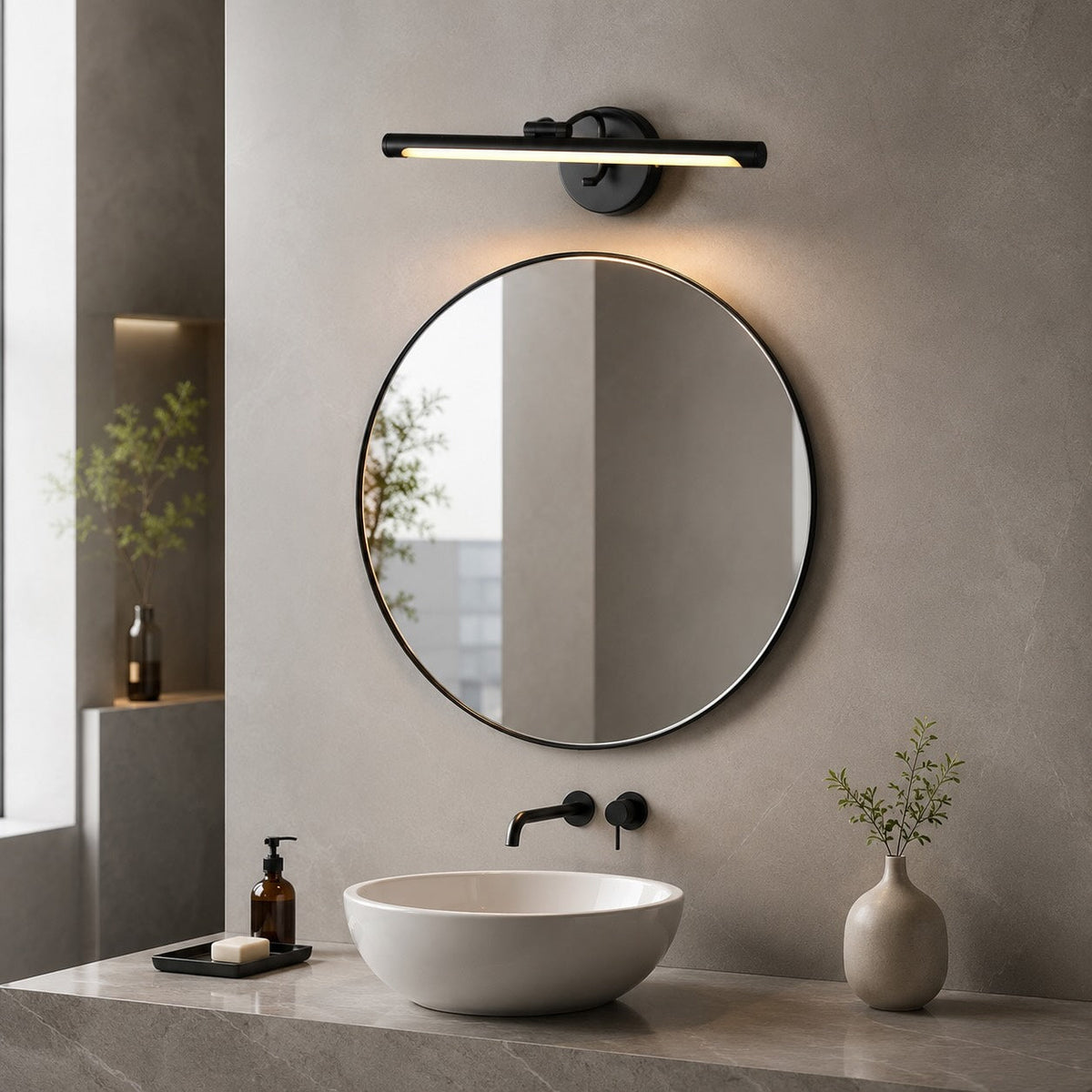 Copper & Acrylic LED Vanity Wall Sconce 40–70cm Mirror Light Bar
