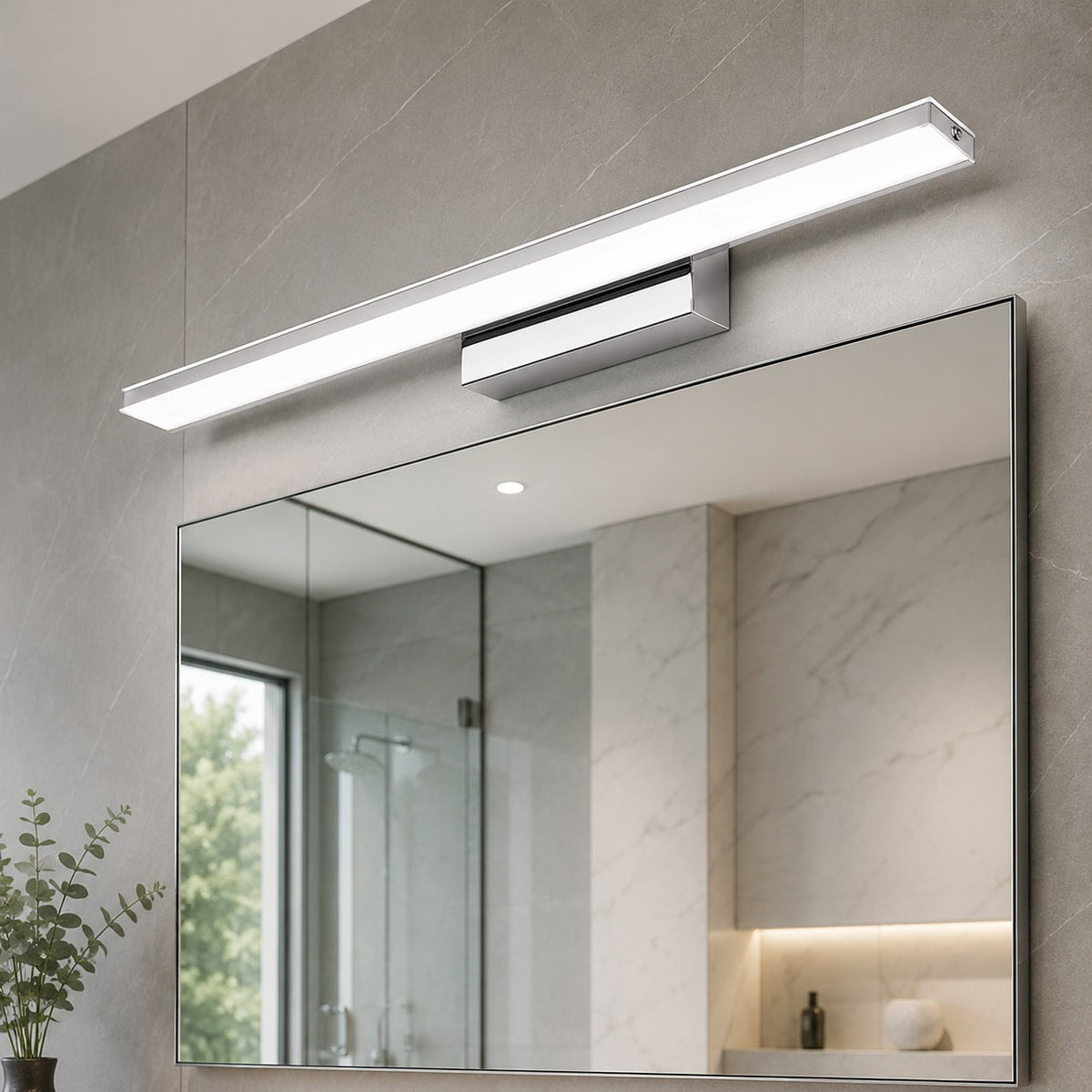 Chrome Stainless Steel LED Vanity Wall Light 42–92cm Bathroom & Living Room