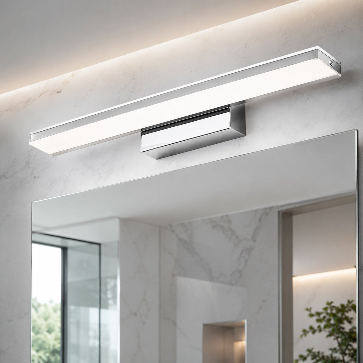 Chrome Stainless Steel LED Vanity Wall Light 42–92cm Bathroom & Living Room