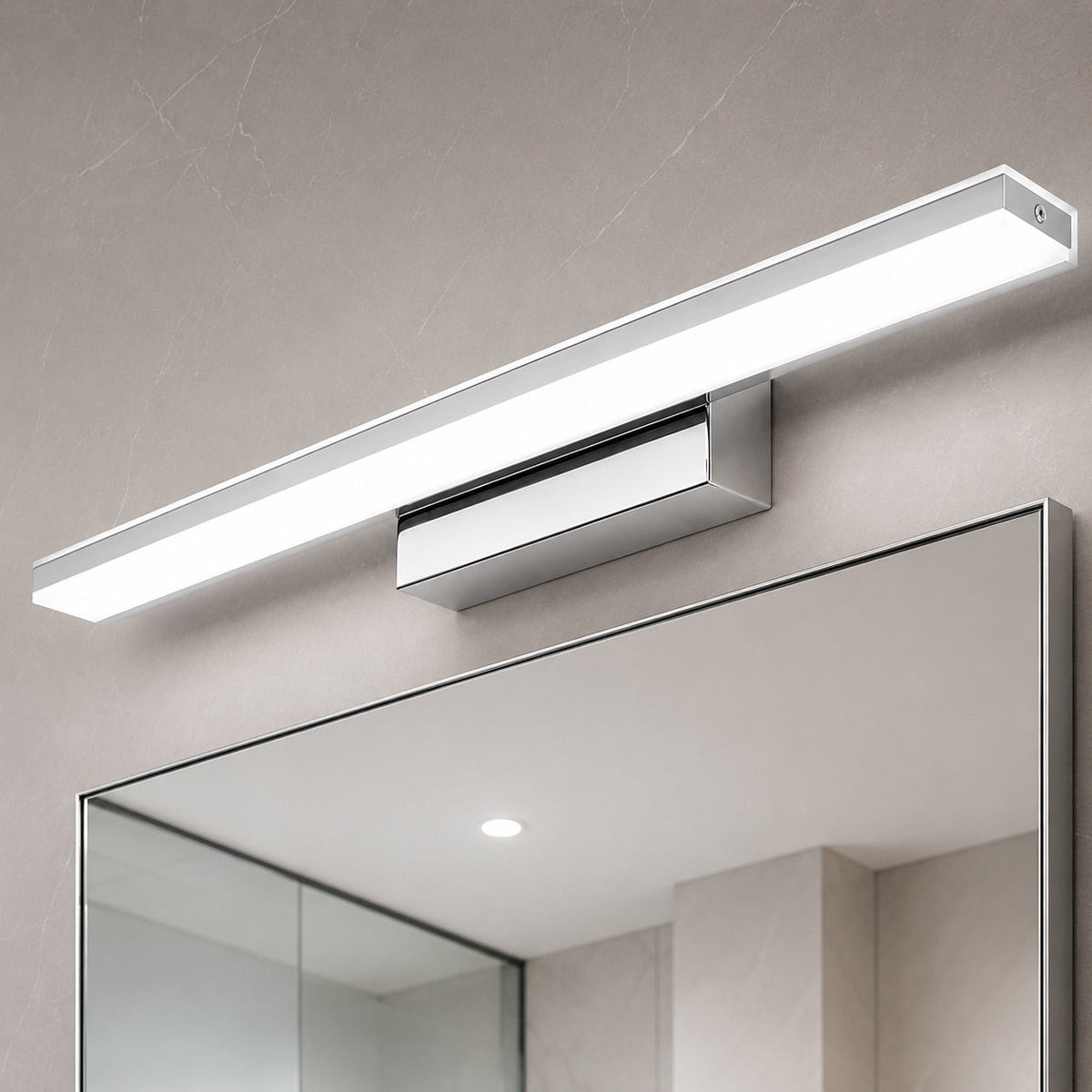 Chrome Stainless Steel LED Vanity Wall Light 42–92cm Bathroom & Living Room