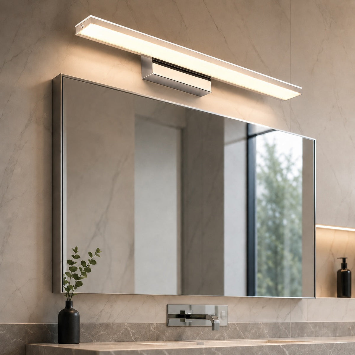 Chrome Stainless Steel LED Vanity Wall Light 42–92cm Bathroom & Living Room