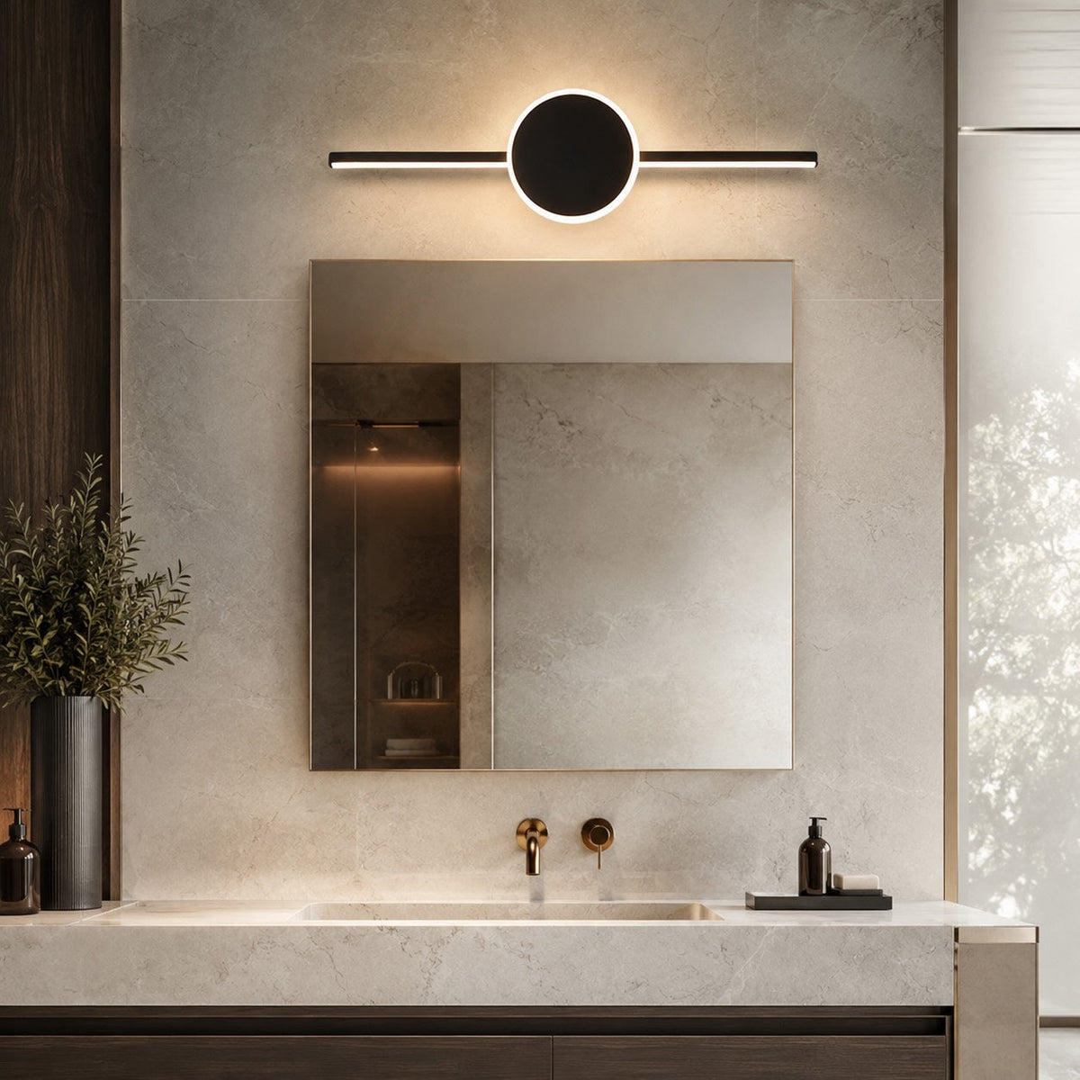 Aluminium LED Vanity Sconce 40–80cm Colour-Changing Black or White