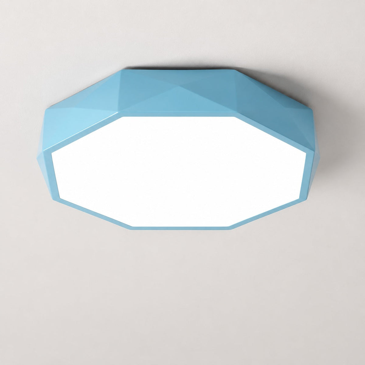 Octagonal Metal LED Flush Mount Ceiling Light Dimmable Remote 4 Colours