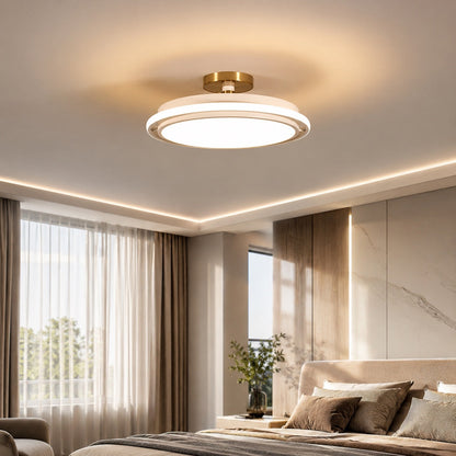 Circular Metal LED Flush Mount Ceiling Light Energy-Saving White or Black