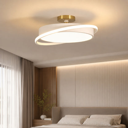 Circular Metal LED Flush Mount Ceiling Light Energy-Saving White or Black