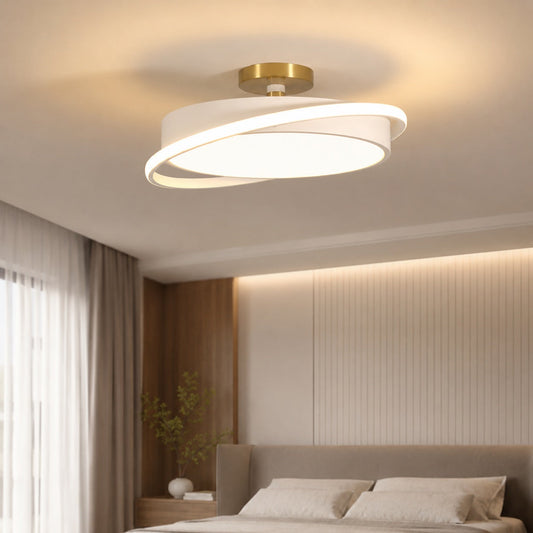 Circular Metal LED Flush Mount Ceiling Light Energy-Saving White or Black