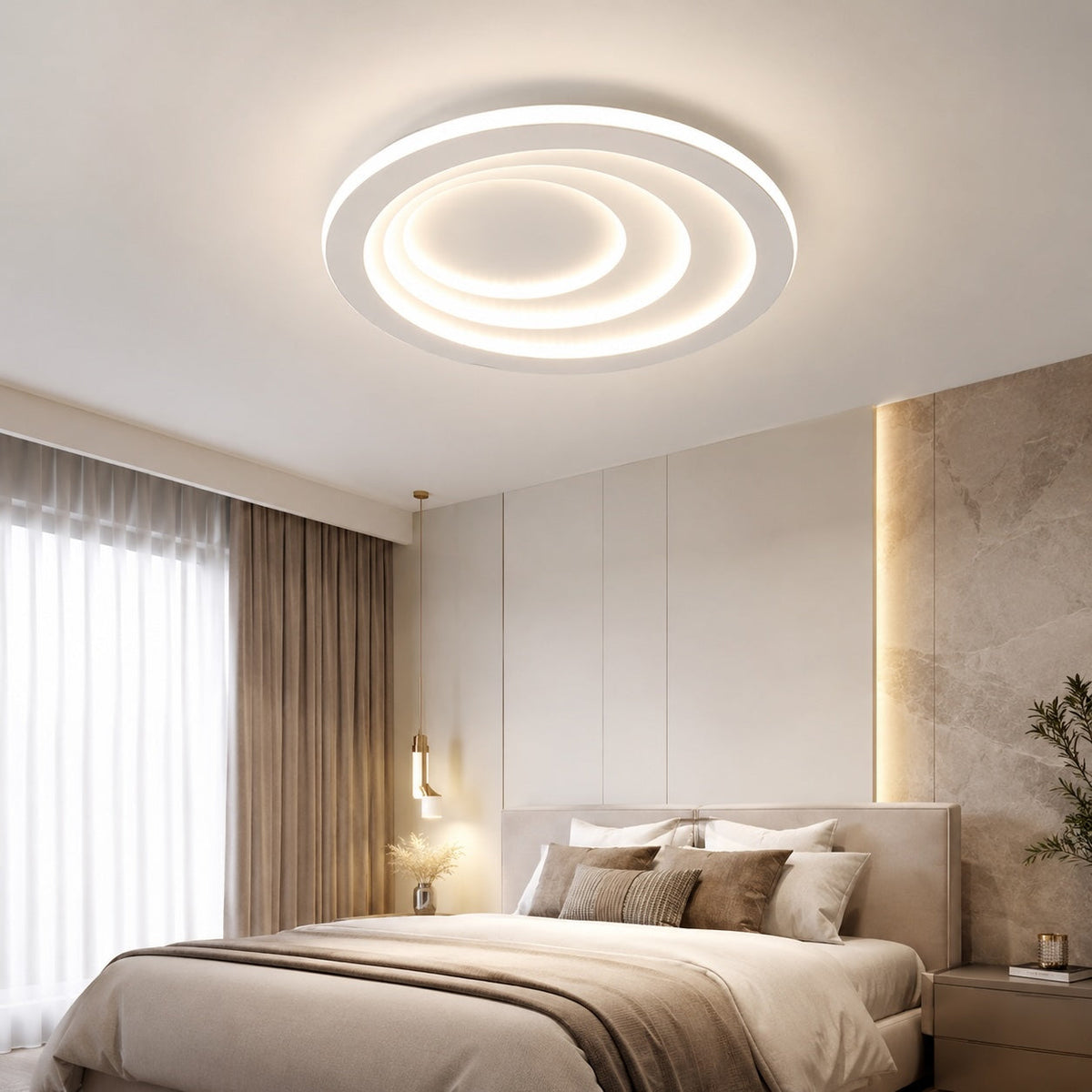 Nordic Style Flush Mount Ceiling Light with Geometric Acrylic Shade and Energy Efficient LED