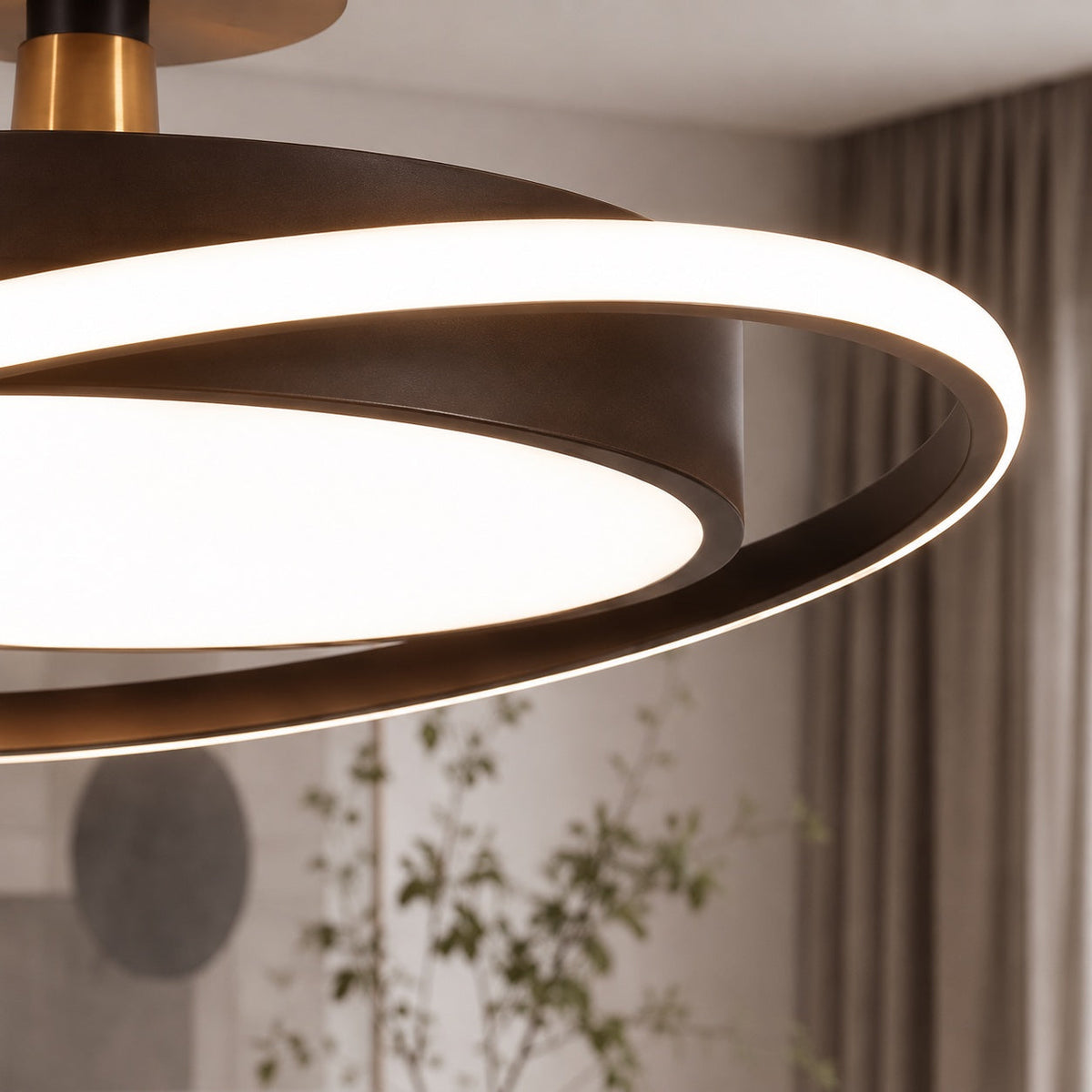 Circular Metal LED Flush Mount Ceiling Light Energy-Saving White or Black
