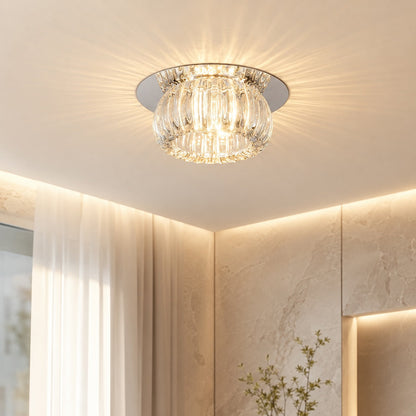 Geometric Crystal LED Flush Mount Ceiling Light Metal Warm White RGB