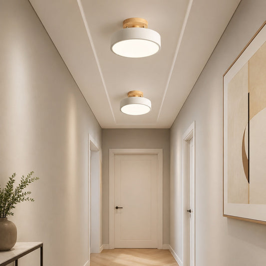 Modern Flush Mount Ceiling Light LED Metal and PVC Geometric Design with 3 Step Dimming 9 Inch