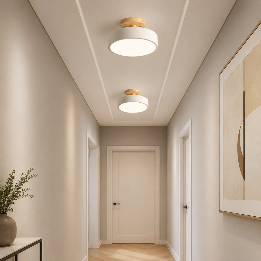 Modern Flush Mount Ceiling Light LED Metal and PVC Geometric Design with 3 Step Dimming 9 Inch