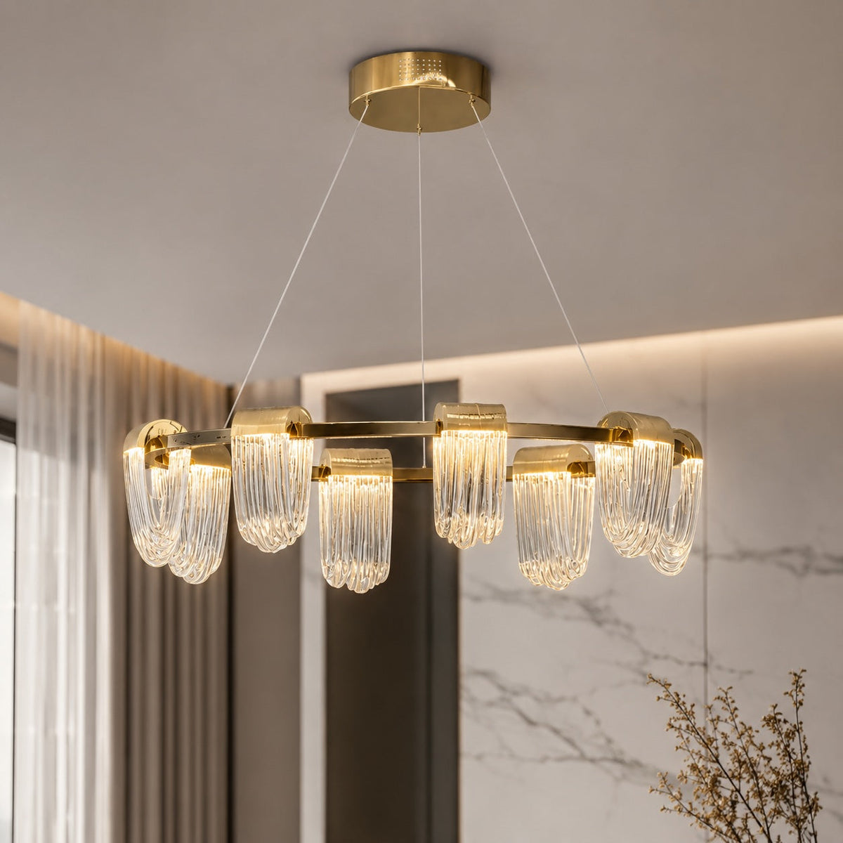 Circular Chandelier Hanging LED Light Fixture