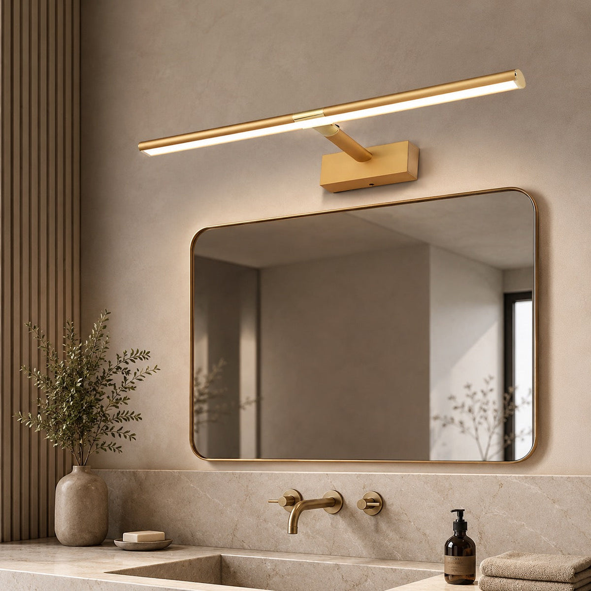 Extendable Arm LED Vanity Light Bar Matte Aluminium Gold, Black or Coffee