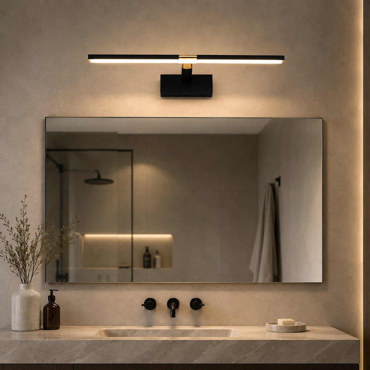 Extendable Arm LED Vanity Light Bar Matte Aluminium Gold, Black or Coffee