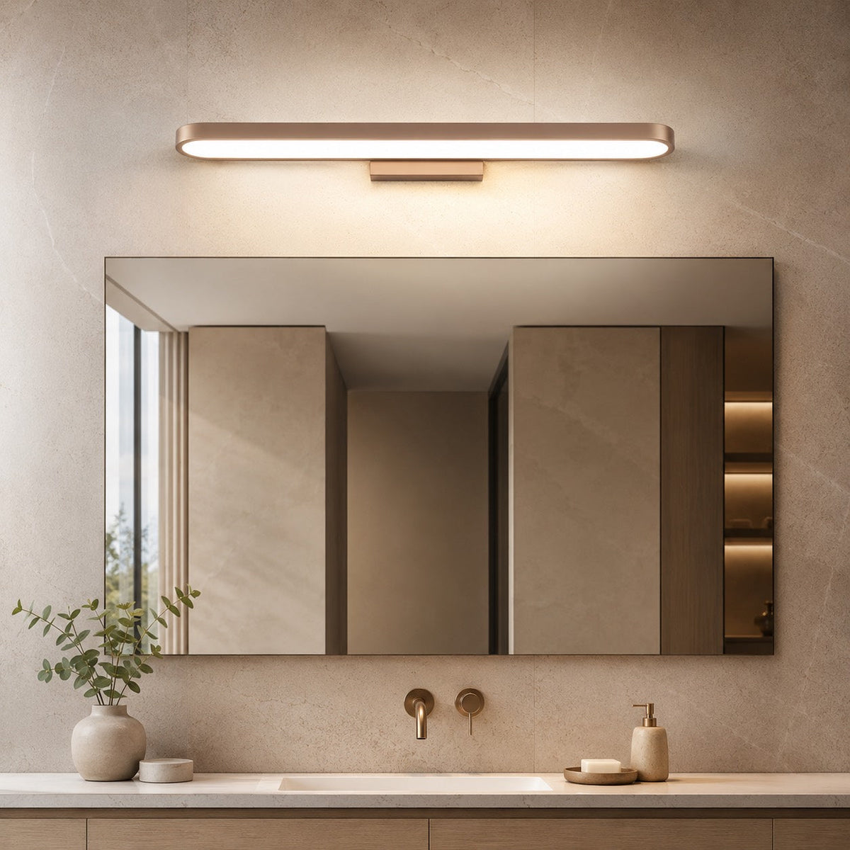 Aluminium Ring LED Vanity Light Bar 40–120cm Seamless Glow 3-Colour