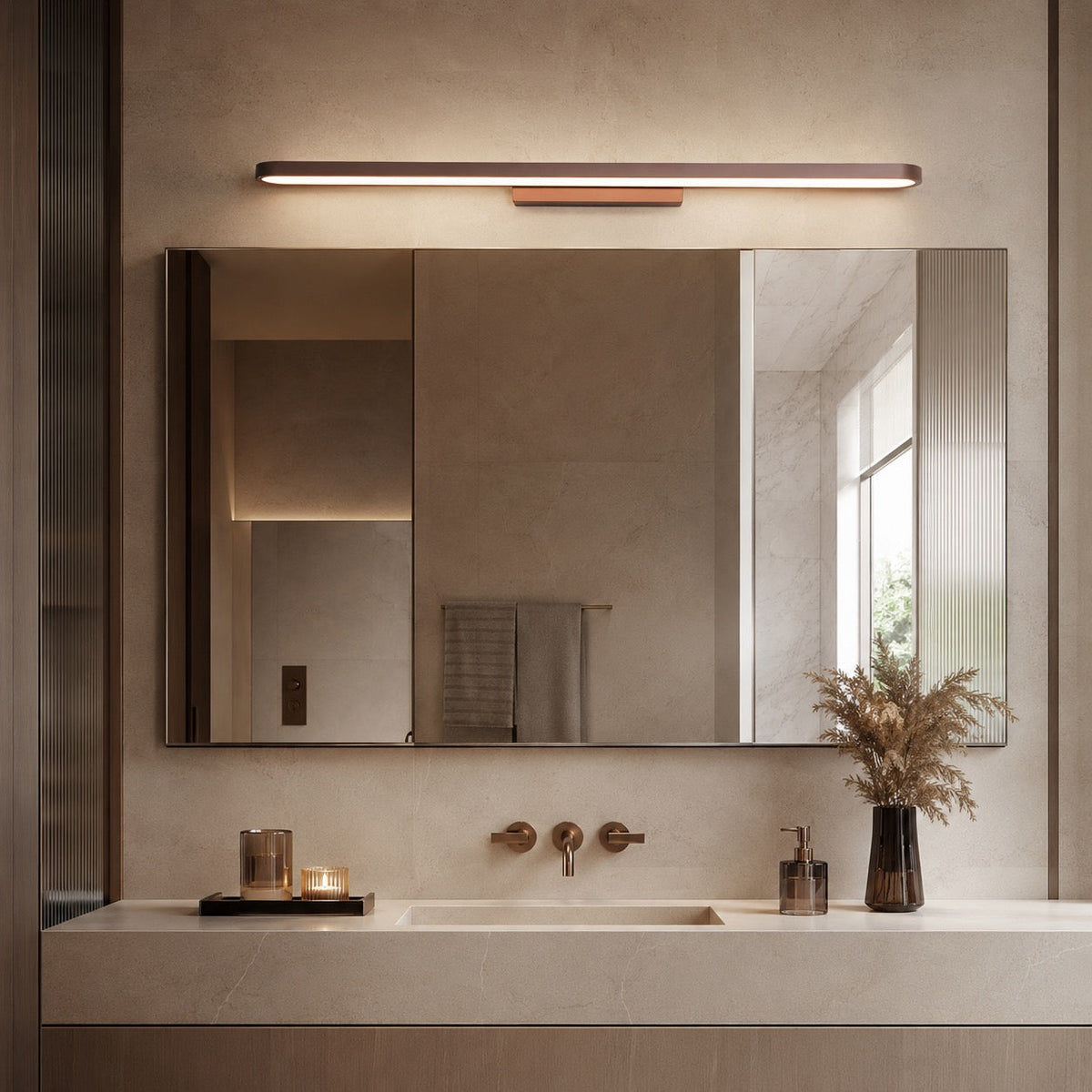 Aluminium Ring LED Vanity Light Bar 40–120cm Seamless Glow 3-Colour