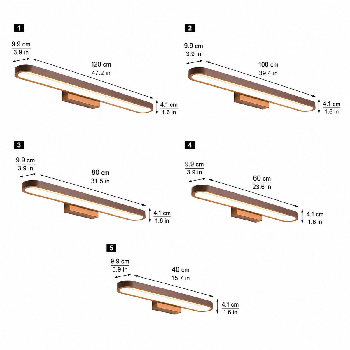 Aluminium Ring LED Vanity Light Bar 40–120cm Seamless Glow 3-Colour