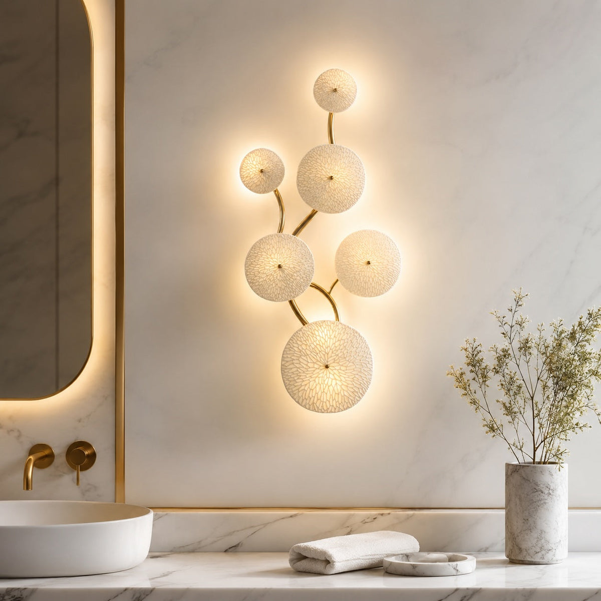 Ceramic & Metal Wall Sconce LED Wall Mounted Light