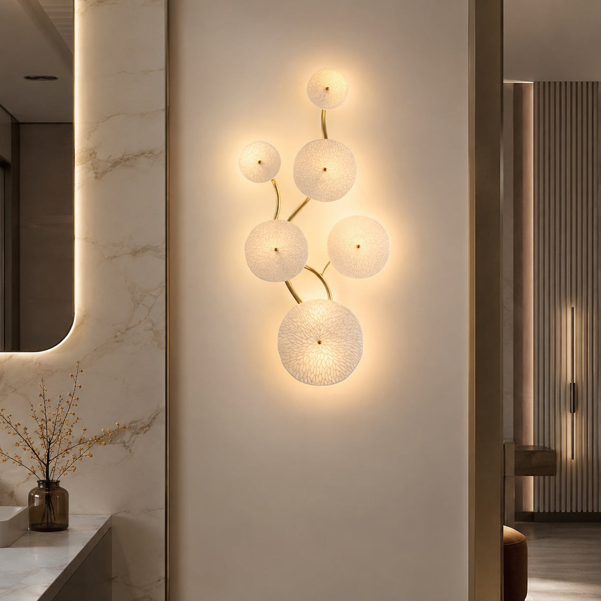 Ceramic & Metal Wall Sconce LED Wall Mounted Light