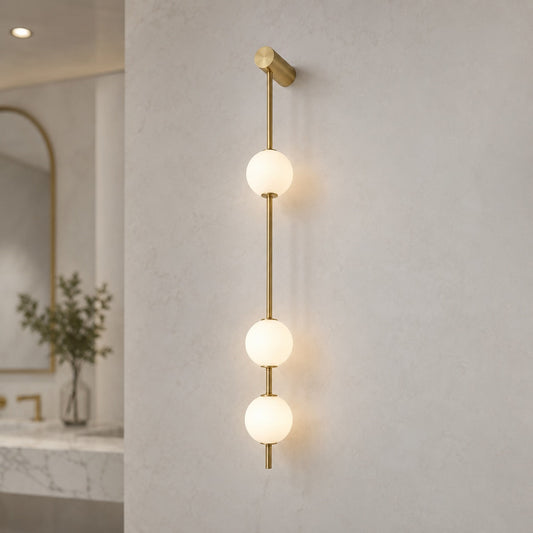 Glass Ball Wall Sconce Adjustable LED Vertical Fixture