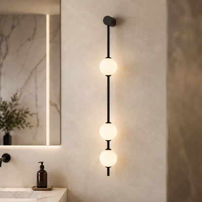 Glass Ball Wall Sconce Adjustable LED Vertical Fixture