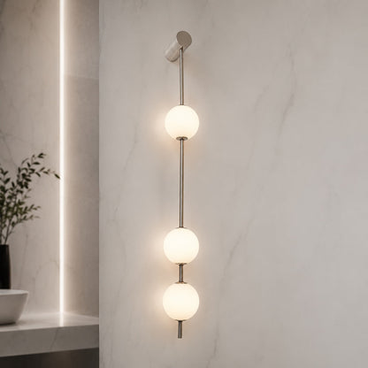 Glass Ball Wall Sconce Adjustable LED Vertical Fixture