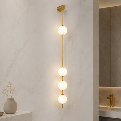 Glass Ball Wall Sconce Adjustable LED Vertical Fixture