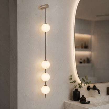 Glass Ball Wall Sconce Adjustable LED Vertical Fixture