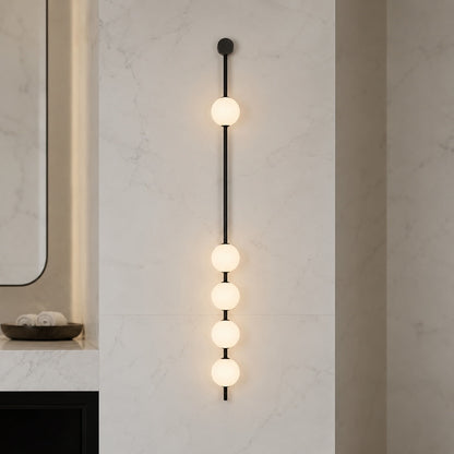 Glass Ball Wall Sconce Adjustable LED Vertical Fixture