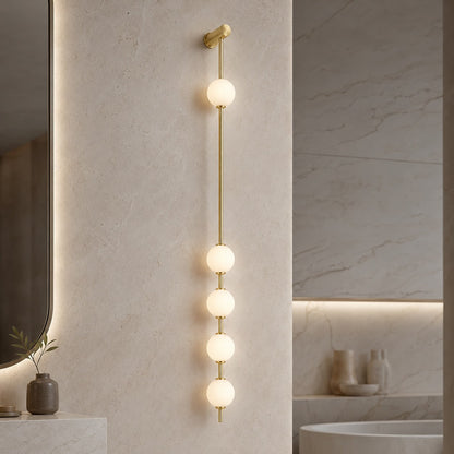 Glass Ball Wall Sconce Adjustable LED Vertical Fixture