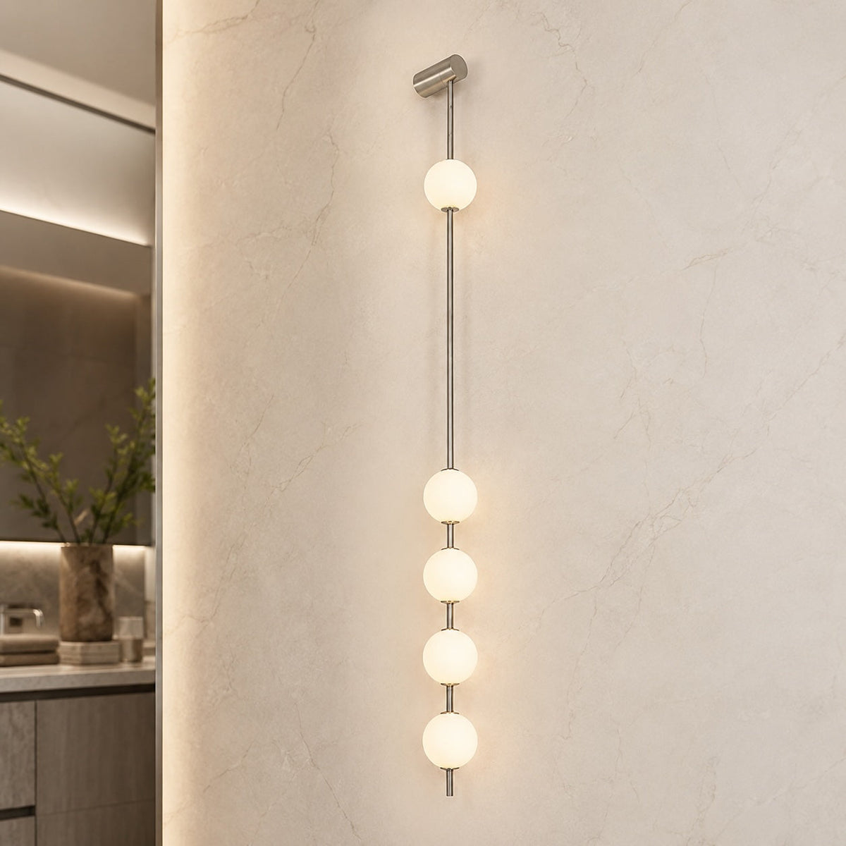 Glass Ball Wall Sconce Adjustable LED Vertical Fixture