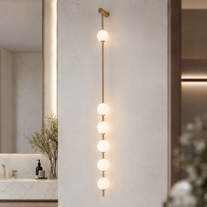 Glass Ball Wall Sconce Adjustable LED Vertical Fixture