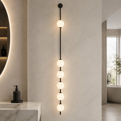 Glass Ball Wall Sconce Adjustable LED Vertical Fixture
