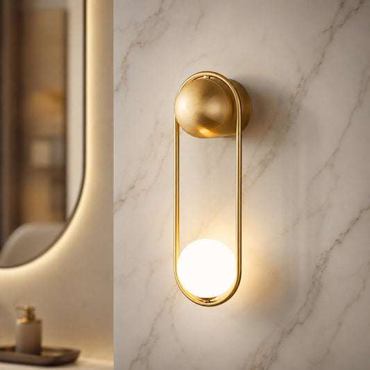 Brass & Glass Wall Sconce Wall Mounted LED Light