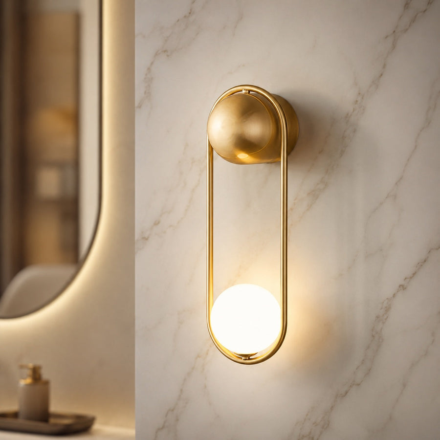 Brass & Glass Wall Sconce Wall Mounted LED Light