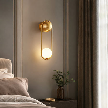 Brass & Glass Wall Sconce Wall Mounted LED Light
