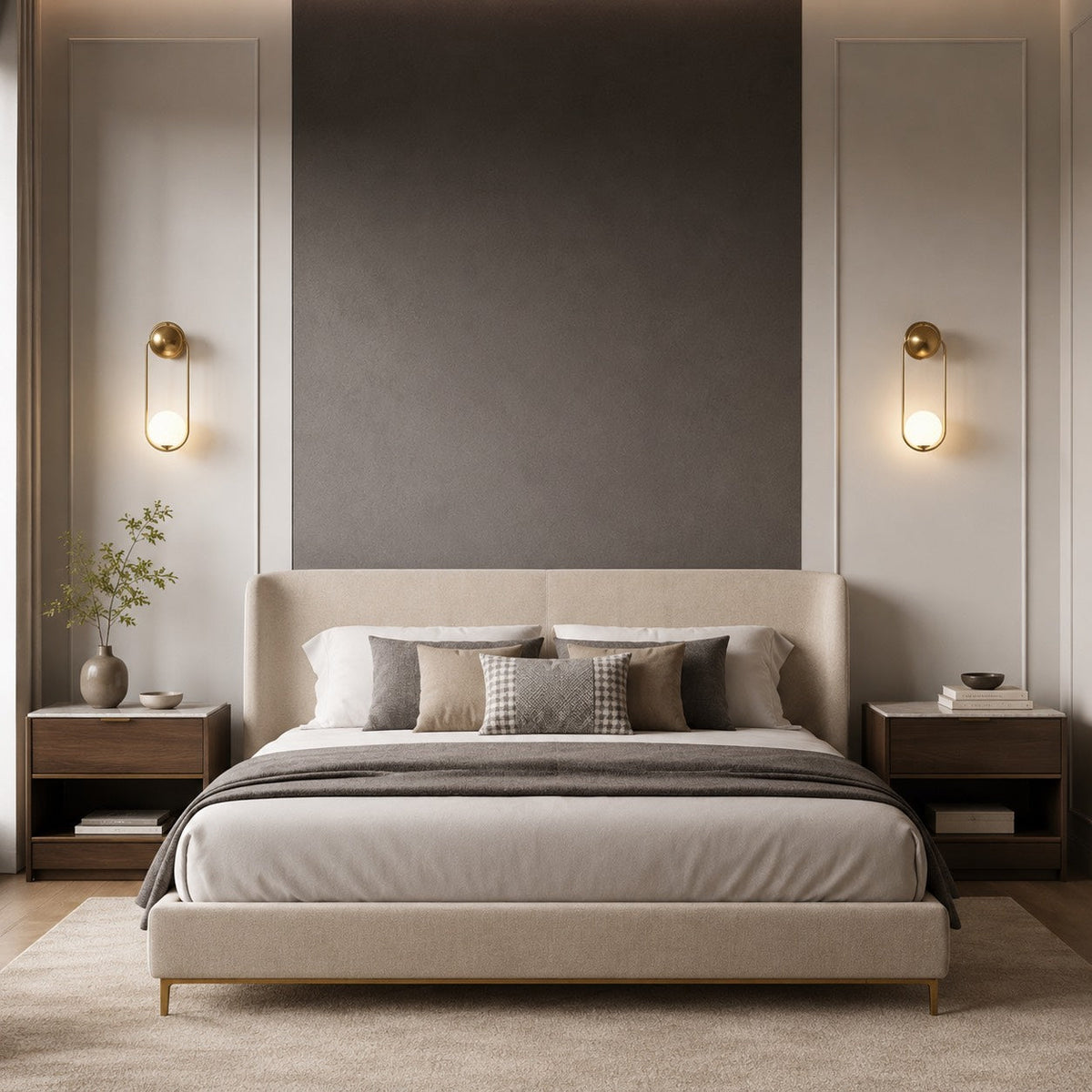 Brass & Glass Wall Sconce Wall Mounted LED Light