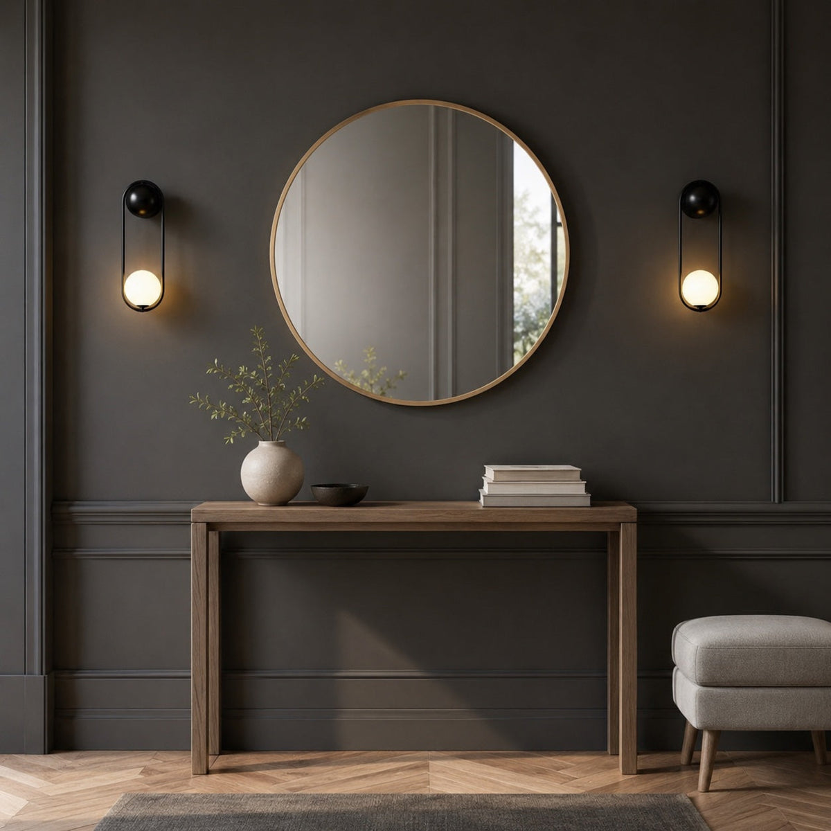 Brass & Glass Wall Sconce Wall Mounted LED Light