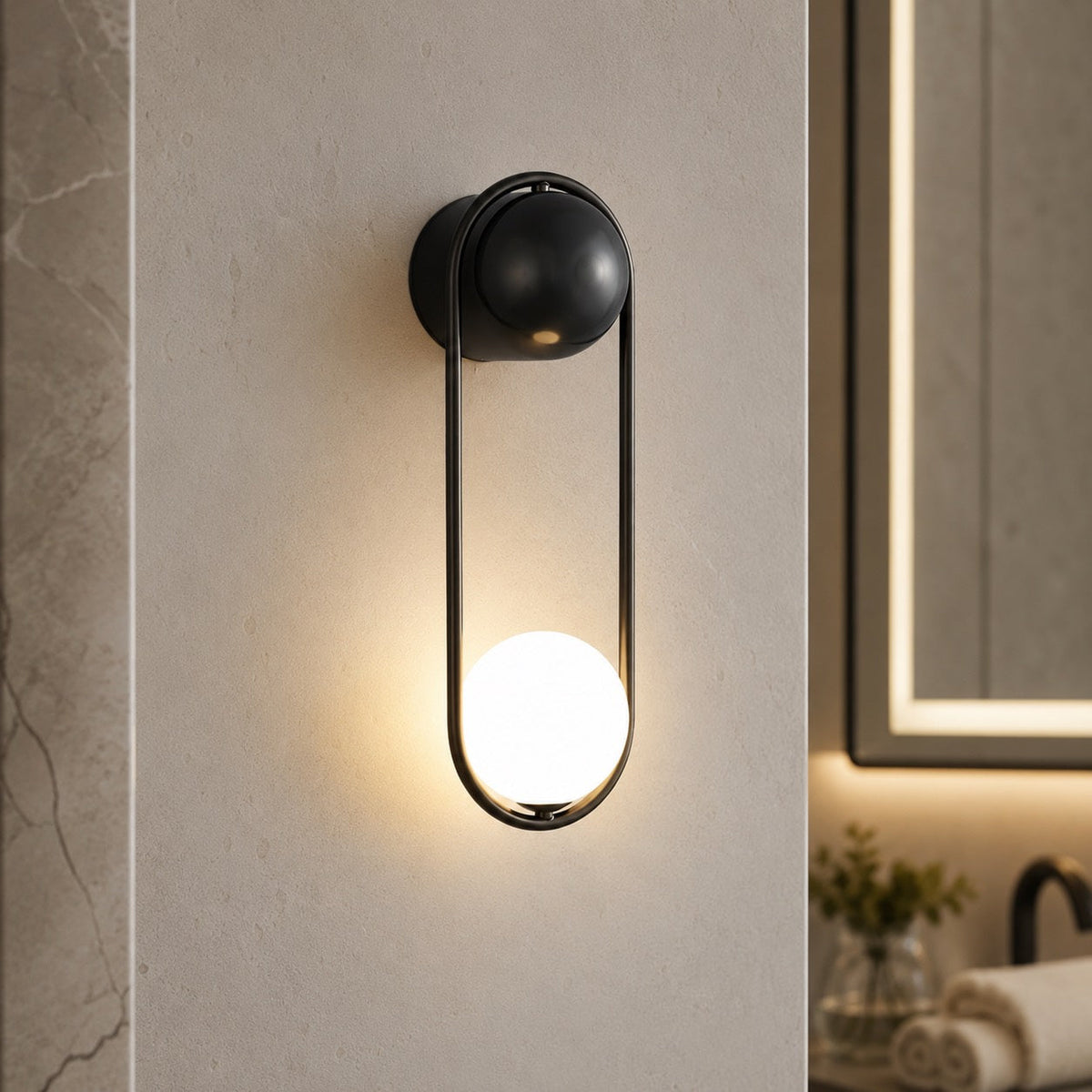 Brass & Glass Wall Sconce Wall Mounted LED Light