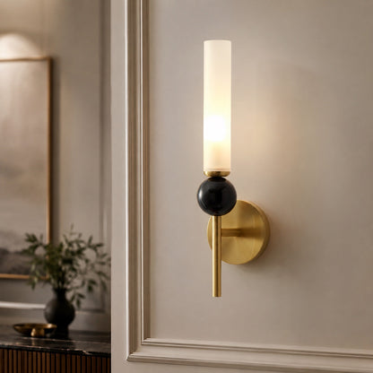 Marble Sphere Brass LED Wall Lamp