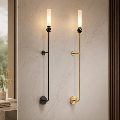 Marble Sphere Brass LED Wall Lamp